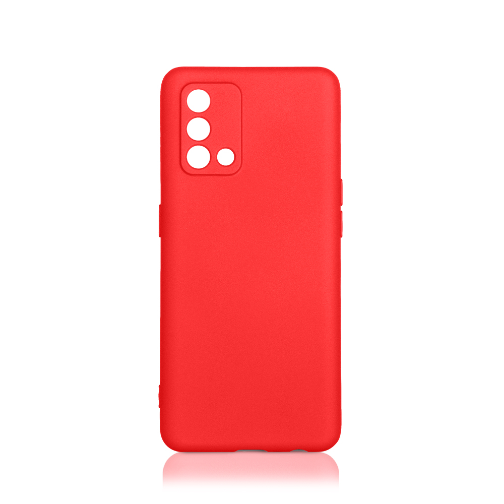 Силиконовый чехол с микрофиброй для Oppo A74 (4G) DF (red)