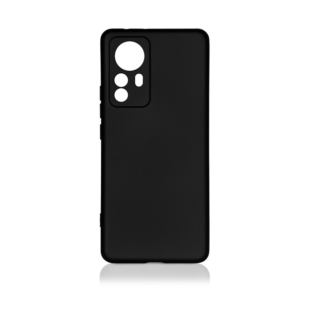 Силиконовый чехол с микрофиброй для Xiaomi 12 Pro DF (black)