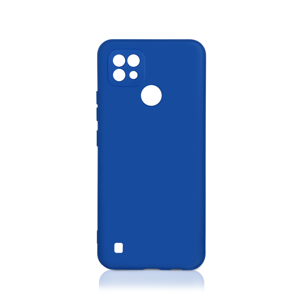 Силиконовый чехол с микрофиброй для Realme C21 DF (blue)