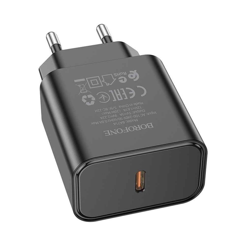 Зарядное устройство Borofone BA71A, 1 PD 20W, черный