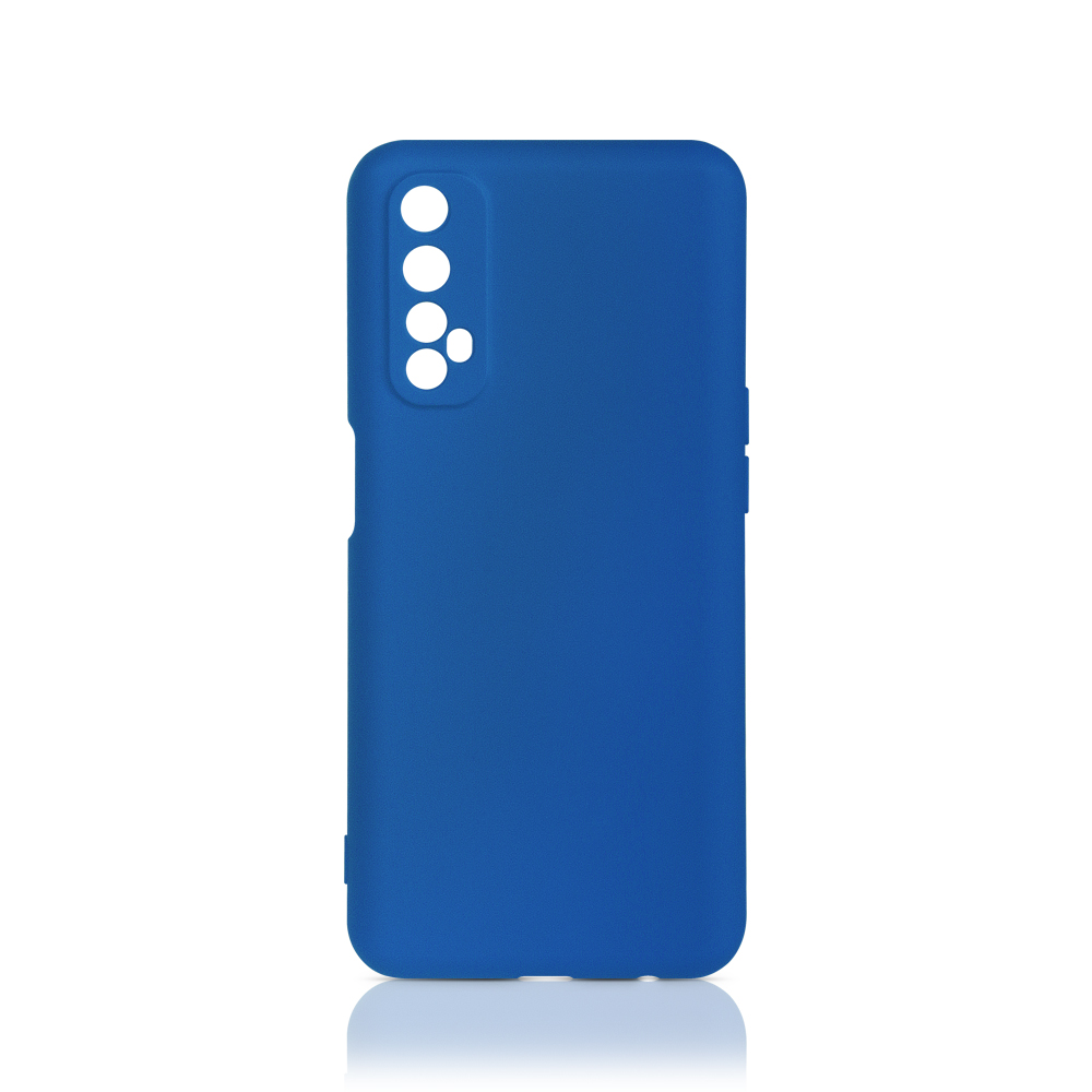 Силиконовый чехол с микрофиброй для Realme 7 (blue)