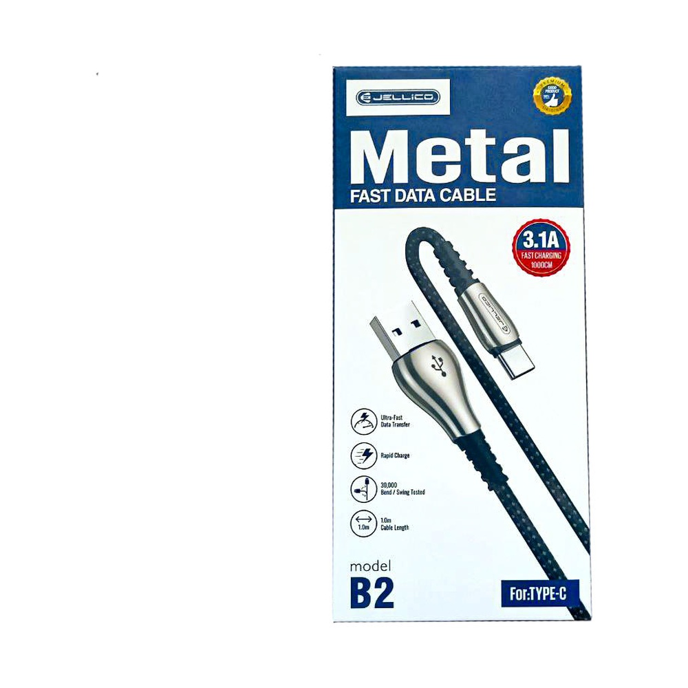 Кабель Jellico Metal Fast Data Cable B2 Type-C To USB 3.1A 1M