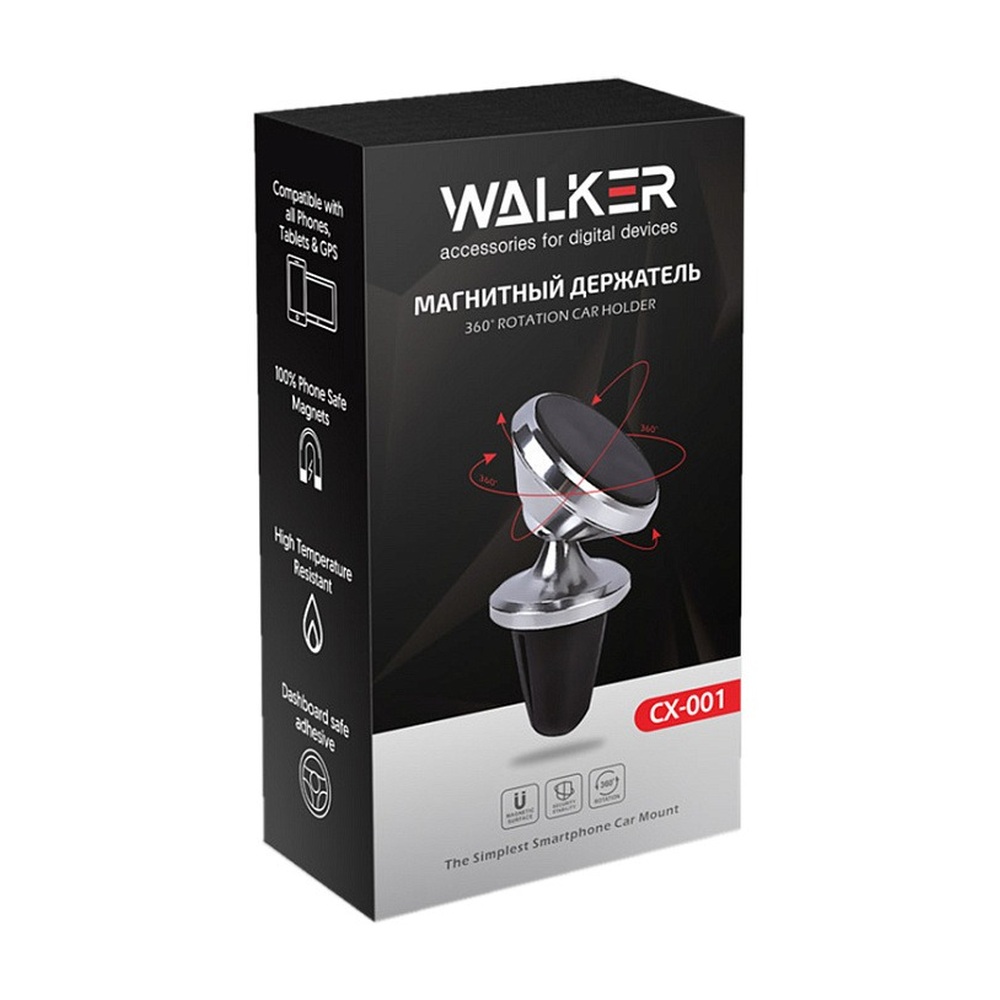 Автодержатель WALKER магнитный на воздуховод, серый