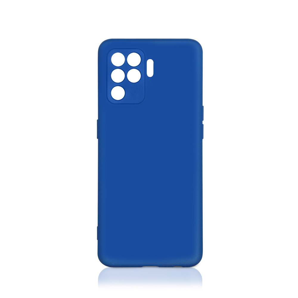Силиконовый чехол с микрофиброй для Oppo Reno 5 Lite DF (blue)