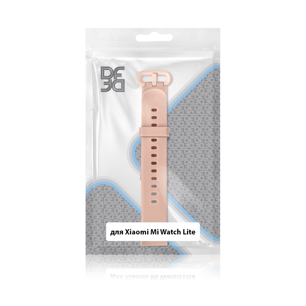 Ремешок классический силиконовый для Xiaomi Mi Watch Lite DF xiClassicband-06 (светло-розовый)