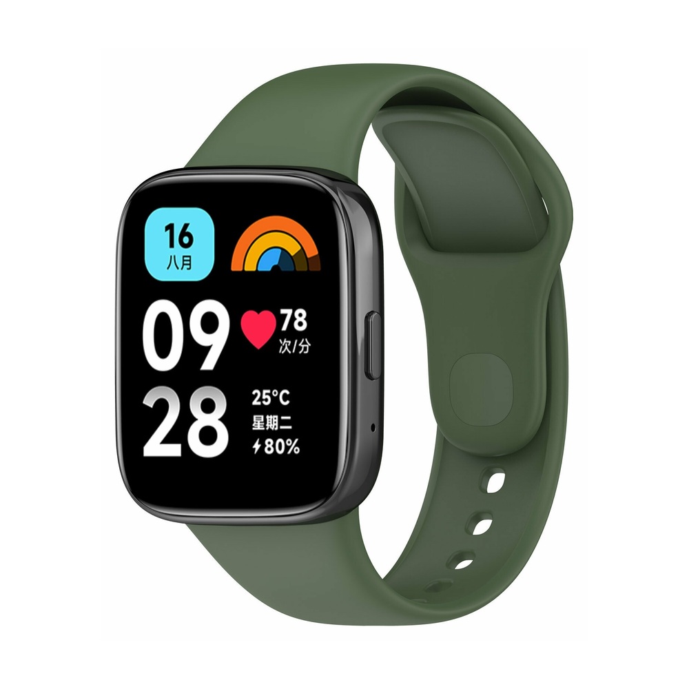 Силиконовый ремешок для Redmi Watch 3 (Темно-зеленый)