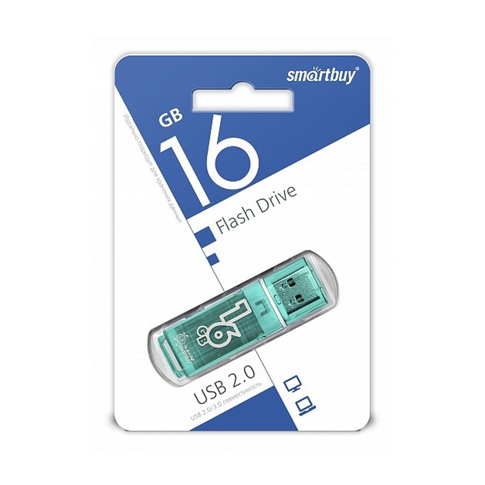 USB-накопитель SmartBuy Glossy 16 ГБ USB 2.0 (Green)