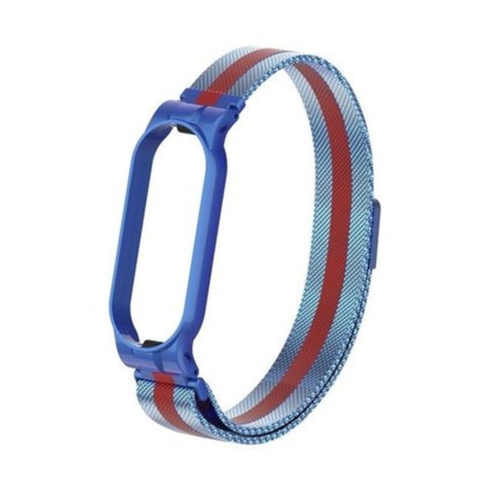 Ремешок миланский с магнитом для Mi band 5 Blue Red