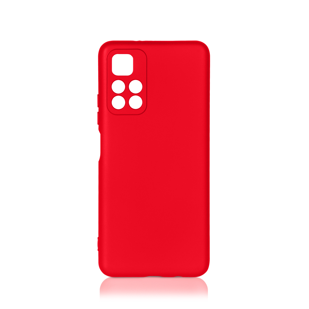 Силиконовый чехол с микрофиброй для Poco M4 Pro 5G DF poOriginal-05 (red)