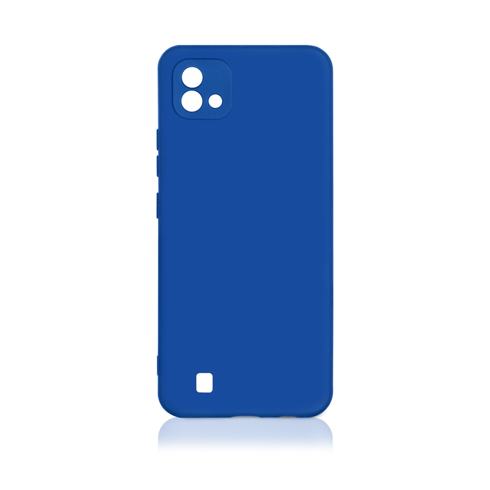 Силиконовый чехол с микрофиброй для Realme C20/C11 (2021) DF rmOriginal-10 (blue)