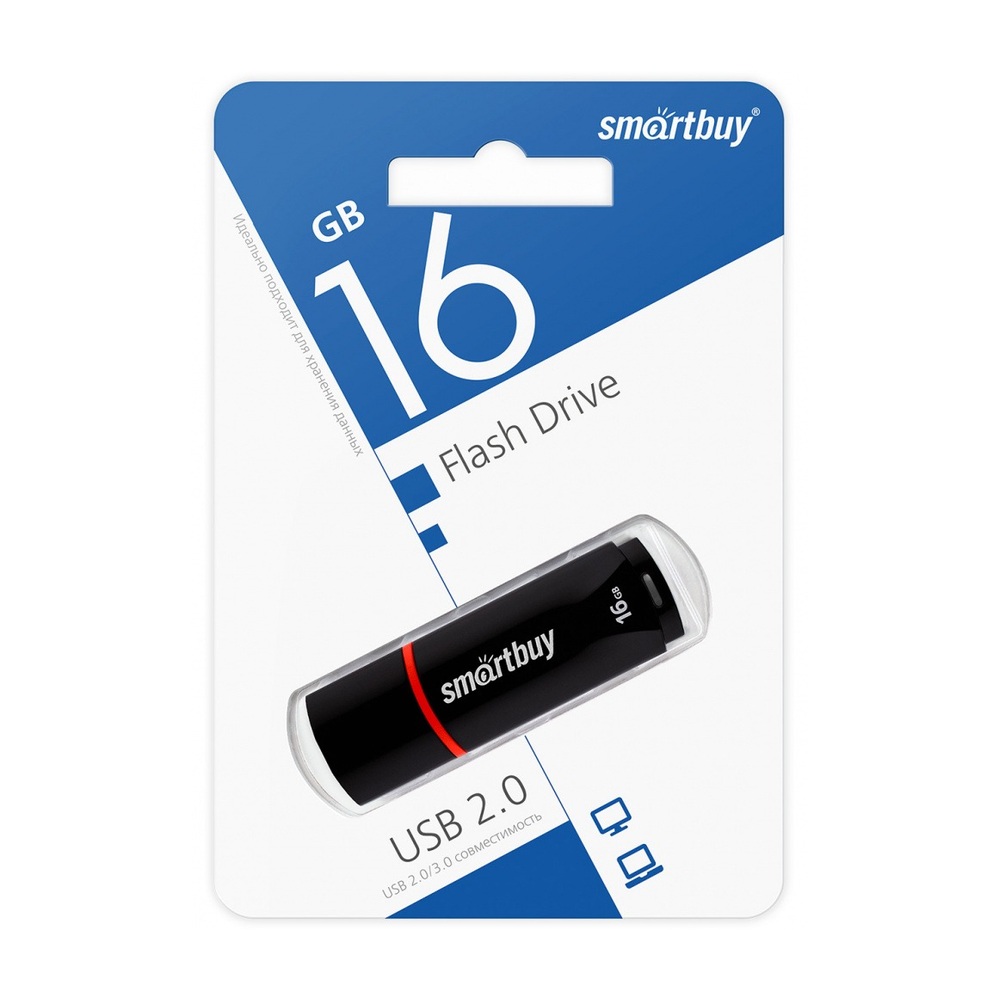 USB-накопитель SmartBuy Crown 16 ГБ USB 2.0 (Black)