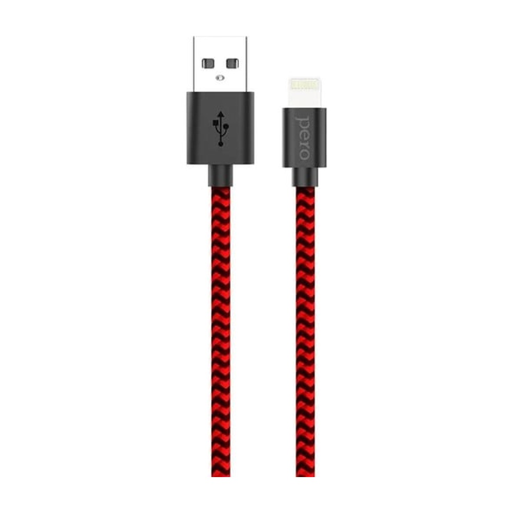 Кабель USB-A — Lightning PERO DC-04 8-pin 2 А Red-black 2 м