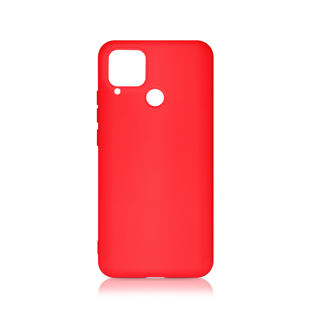 Силиконовый чехол с микрофиброй для Realme C15 (red)