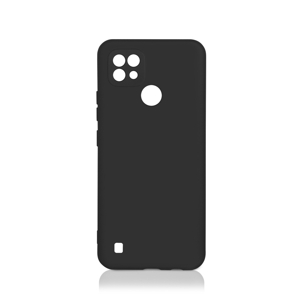 Силиконовый чехол с микрофиброй для Realme C21 DF (black)