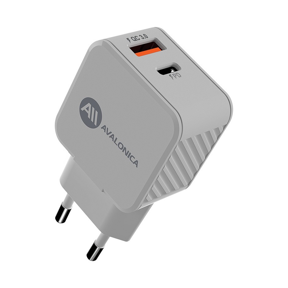 Зарядное устройство AVA Type-C + USB-A 20W QC 3.0 PD 3.0