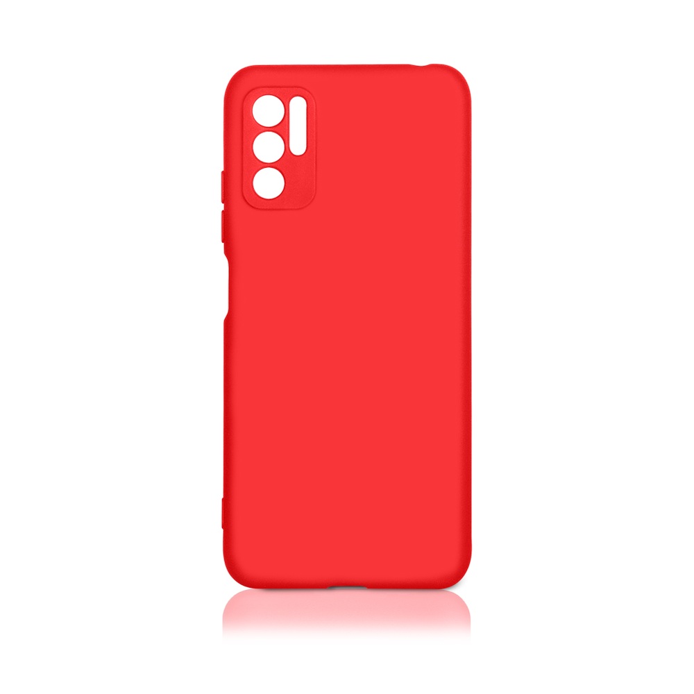 Силиконовый чехол с микрофиброй для Xiaomi Redmi Note 10T/Poco M3 Pro DF xiOriginal-22 (red)