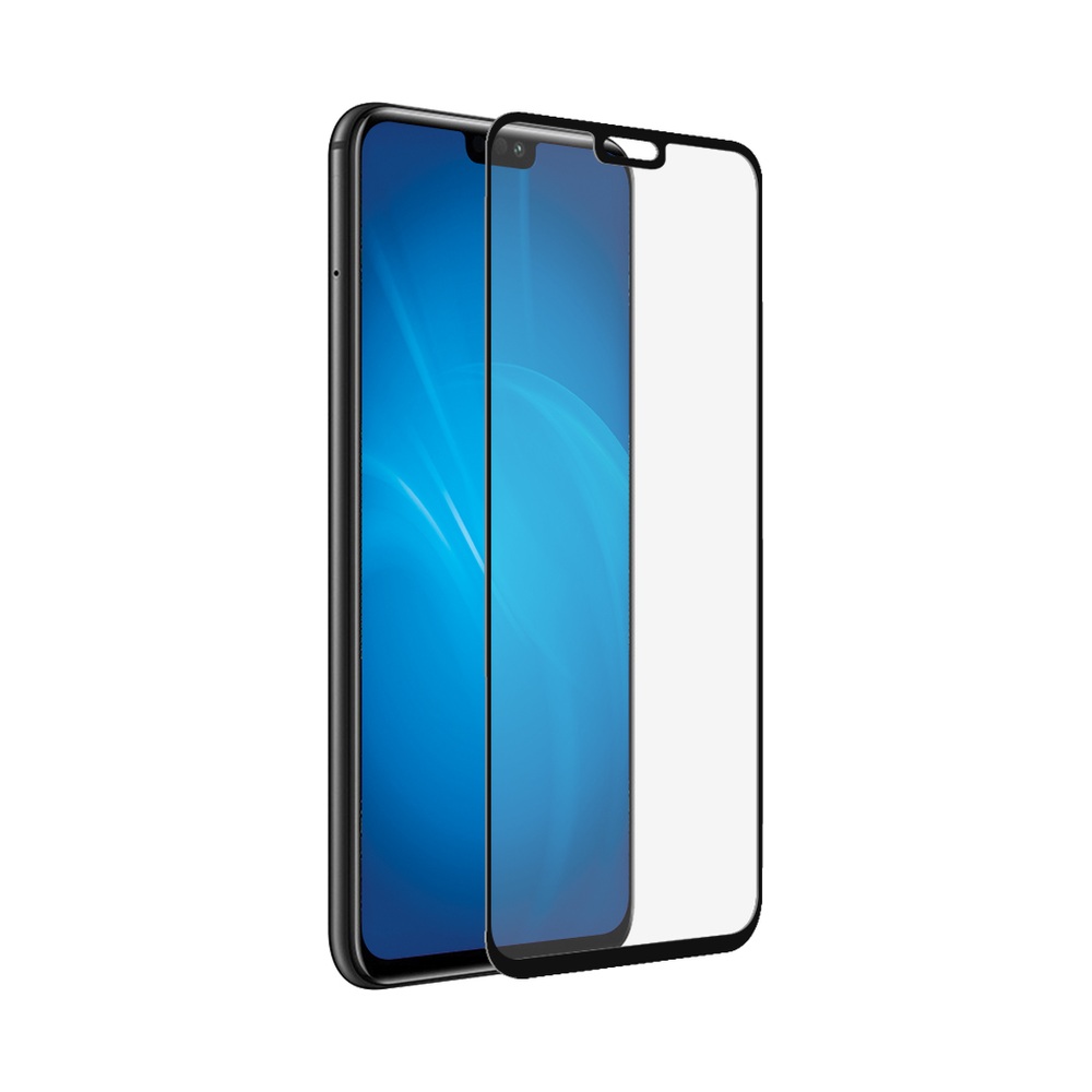 Закаленное стекло с цветной рамкой (fullscreen+fullglue) для Huawei Honor 8X/8X Premium/9X lite DF hwColor-74 (black)
