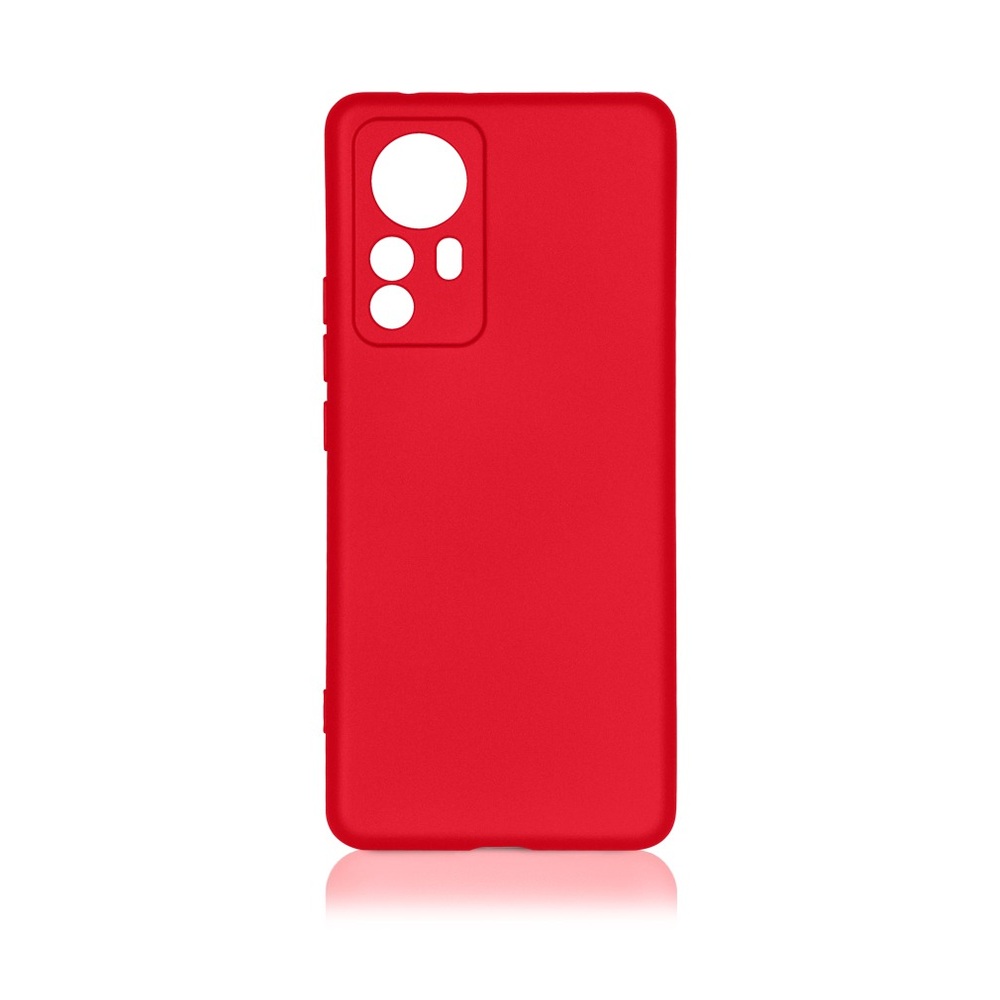 Силиконовый чехол с микрофиброй для Xiaomi 12 Pro DF (red)