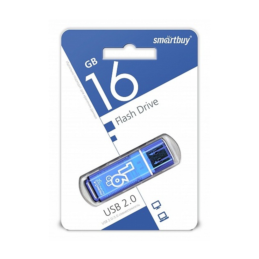 USB-накопитель SmartBuy Glossy 16 ГБ USB 2.0 (Blue)