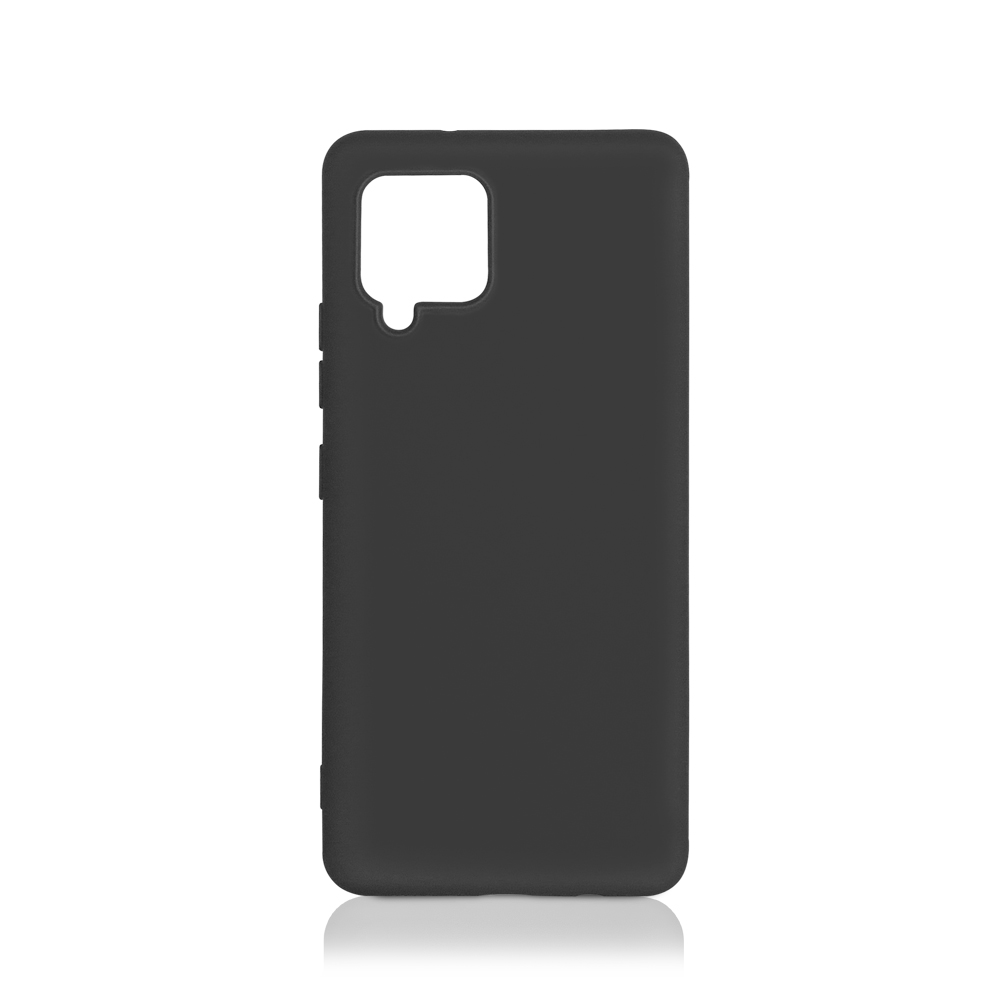 Силиконовый чехол с микрофиброй для Samsung Galaxy A42 DF (black)