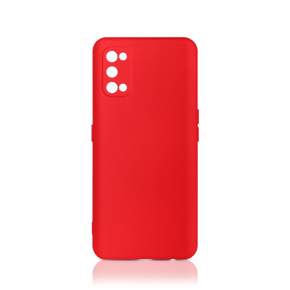 Силиконовый чехол с микрофиброй для Realme 7 Pro DF (red)