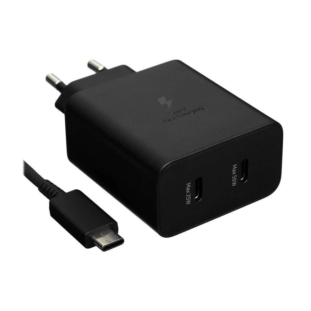 Зарядное устройство Samsung 50W Duo c кабелем USB Type-C 1.8М (Оригинал)