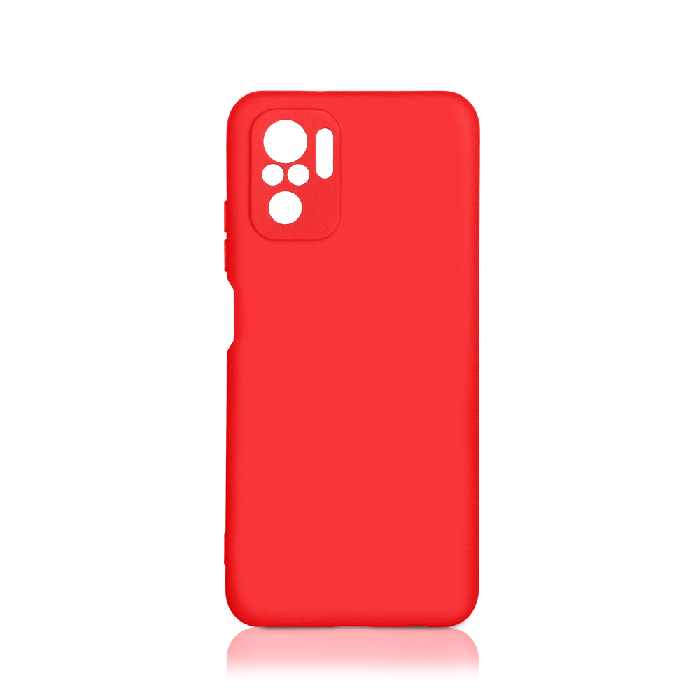 Силиконовый чехол с микрофиброй для Xiaomi Redmi Note 10/10S DF xiOriginal-19 (red)
