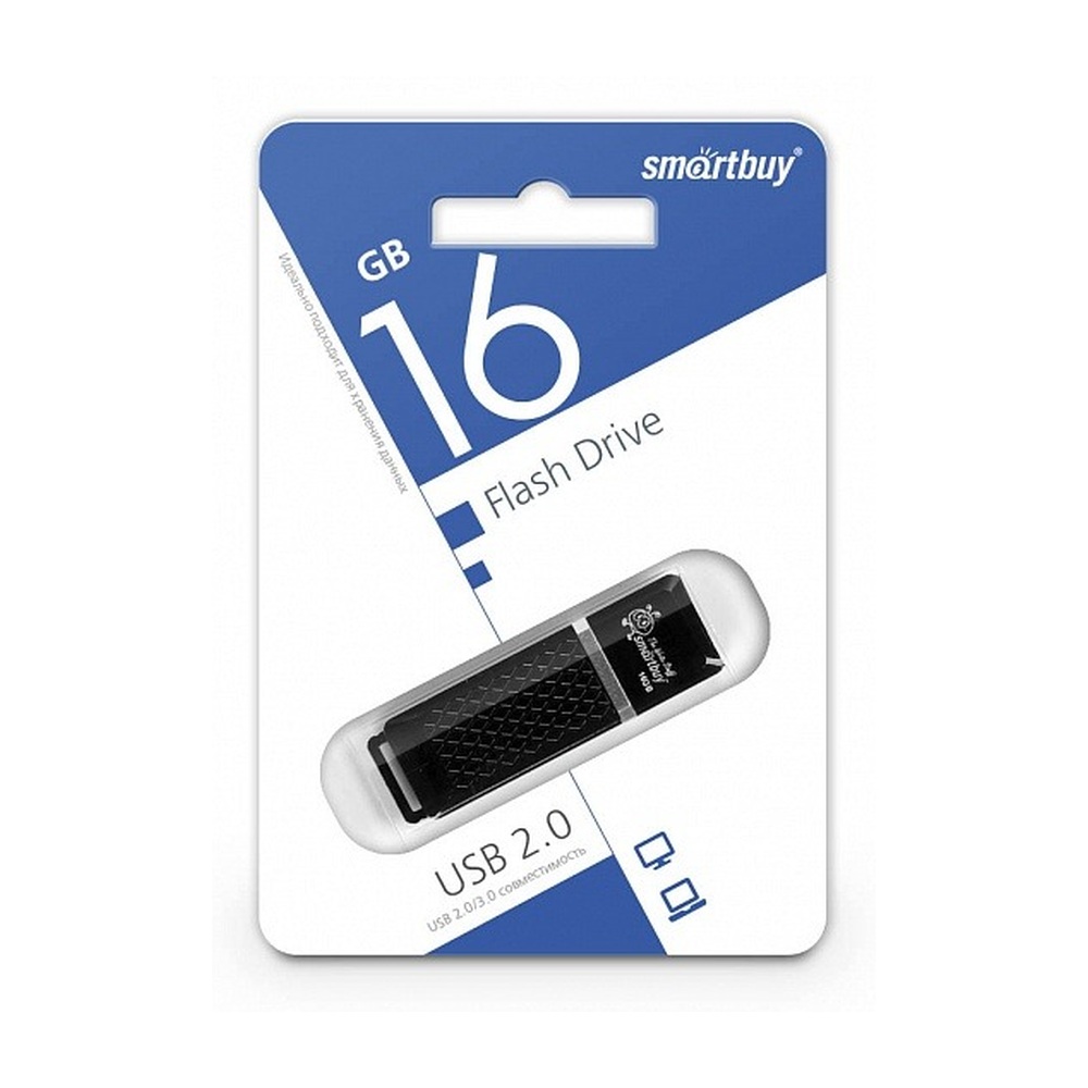 USB-накопитель SmartBuy Quartz 16 ГБ USB 2.0 (Black)