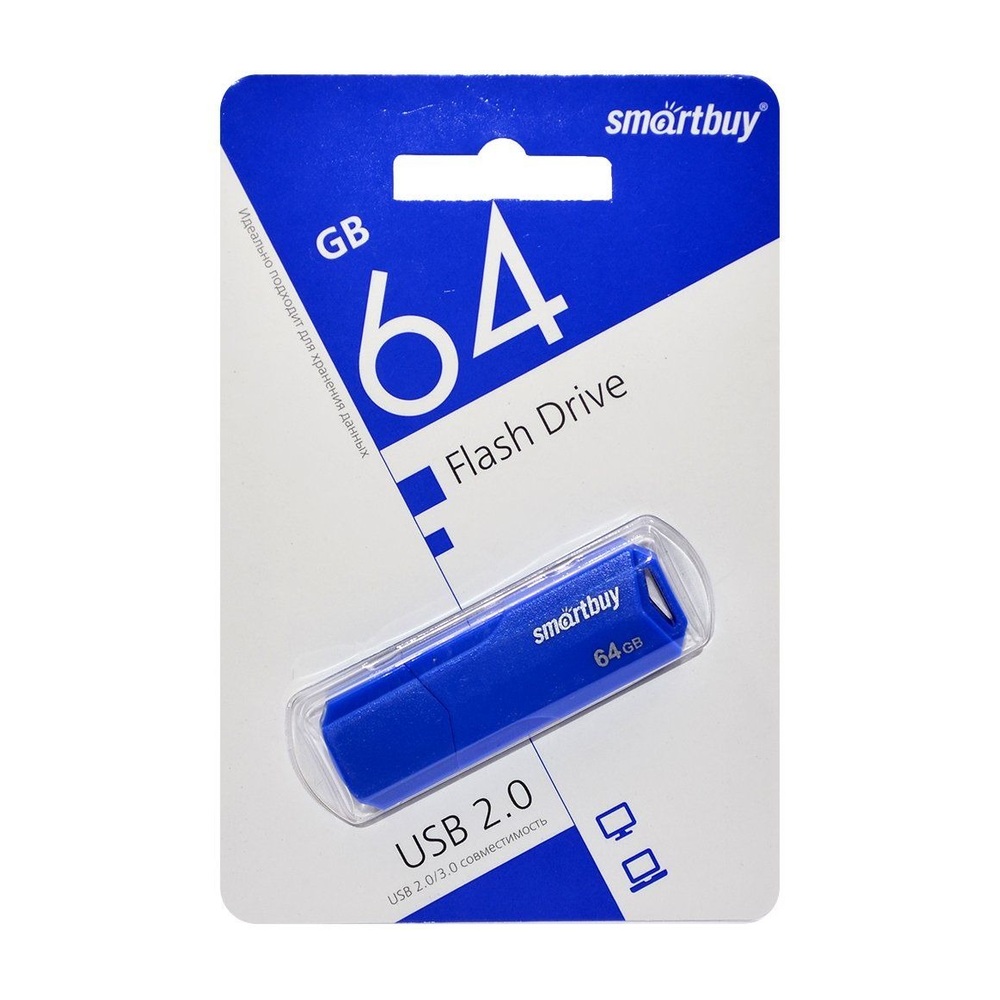 USB-накопитель SmartBuy Clue 64 ГБ USB 2.0 (Blue)
