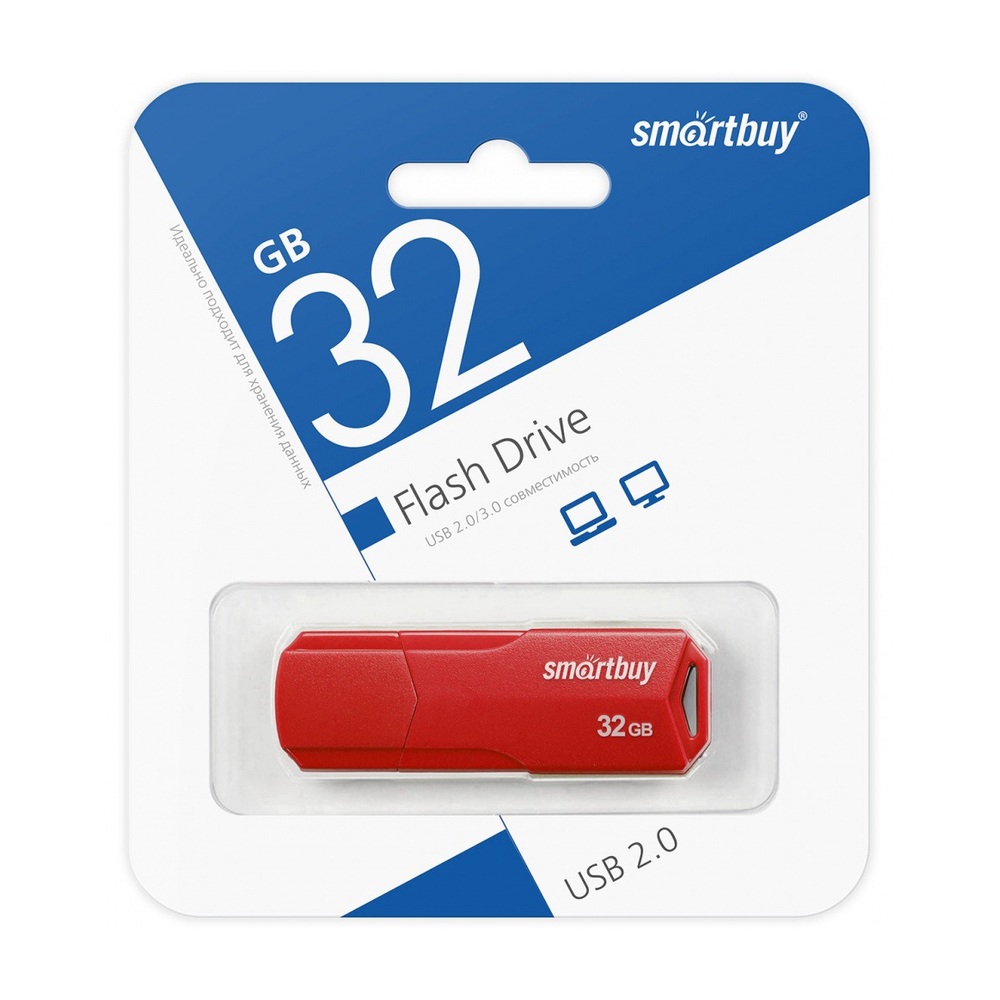 USB-накопитель SmartBuy Clue 32 ГБ USB 2.0 (Red)