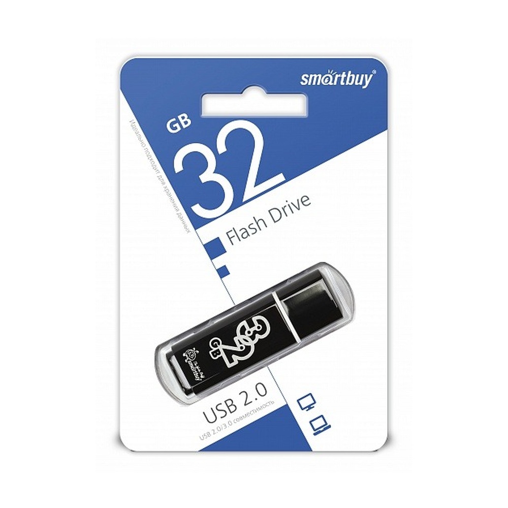 USB-накопитель SmartBuy Glossy 32 ГБ USB 2.0 (Black)