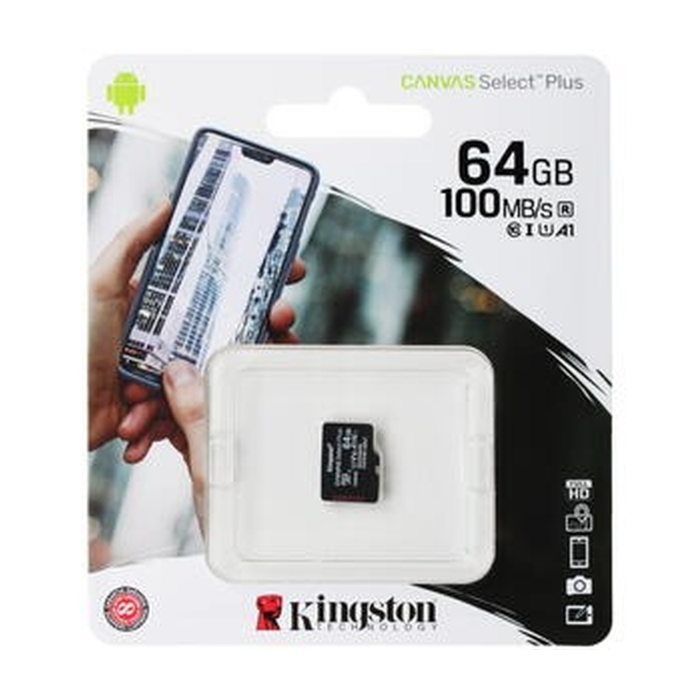 Карта памяти Kingston microSDXC Canvas Select Plus 64 ГБ без адаптера