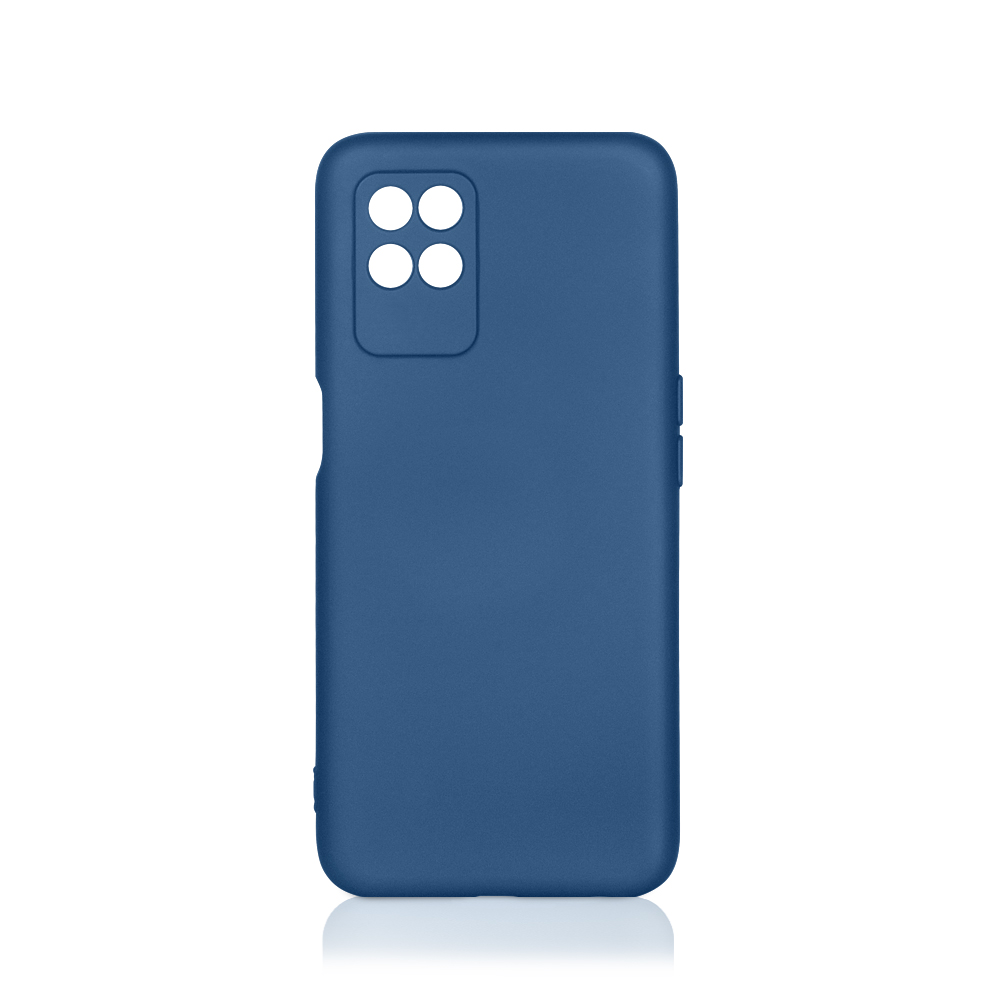 Силиконовый чехол с микрофиброй для Realme 8i DF (blue)