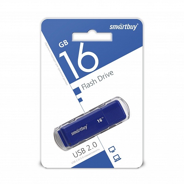 Флеш накопитель USB 2.0 Flash 16 Gb SmartBuy Dock (Blue)