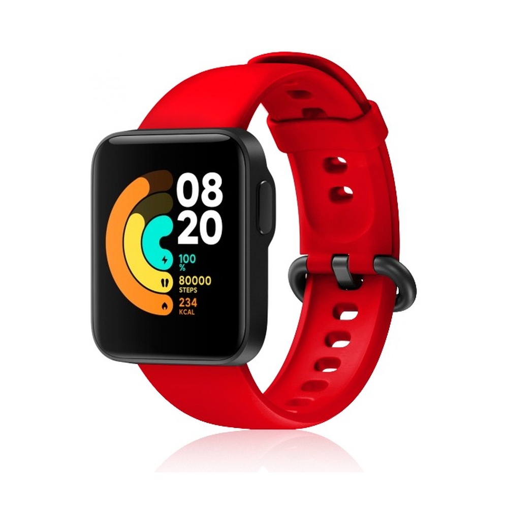 Ремешок классический силиконовый для Xiaomi Mi Watch Lite DF xiClassicband-06 (красный)