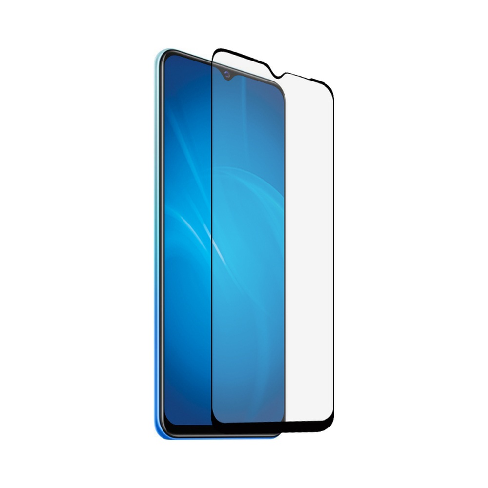 Закаленное стекло с цветной рамкой (fullscreen+ fullglue) для Vivo Y53s (4G)/Y31/Y31s DF vColor-21 (black)