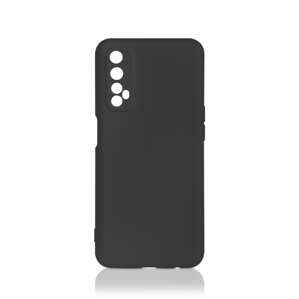 Силиконовый чехол с микрофиброй для Realme 7 (black)