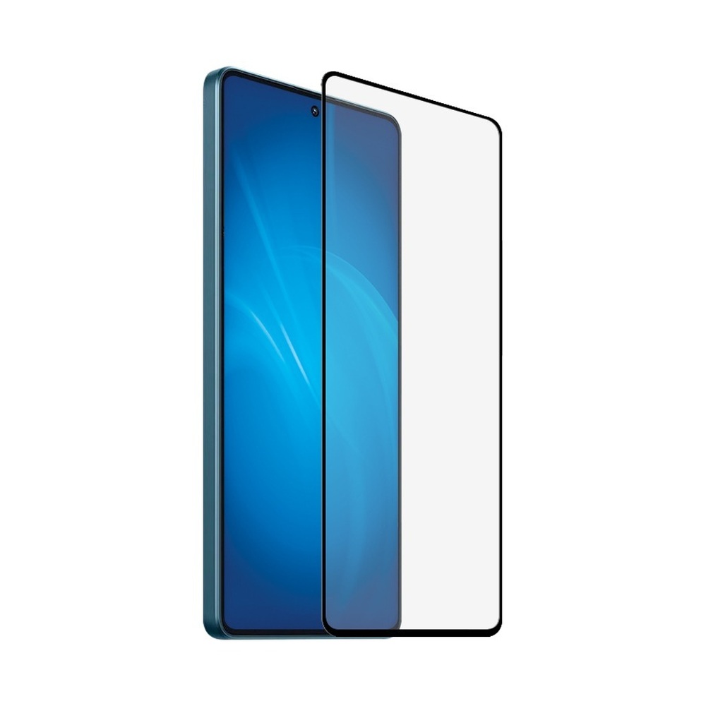 Закаленное стекло с цветной рамкой (fullscreen+fullglue) для Realme 12 (5G)/12X DF rmColor-30 (black)