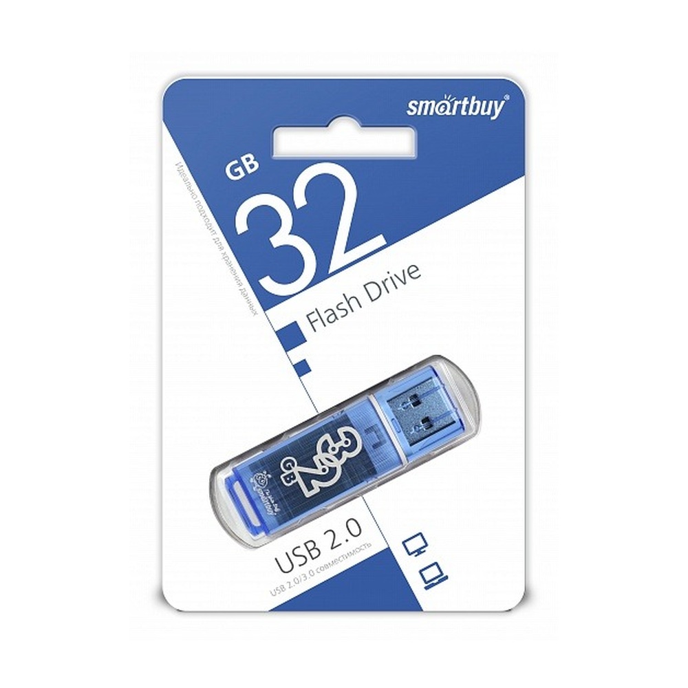 USB-накопитель SmartBuy Glossy 32 ГБ USB 2.0 (Blue)