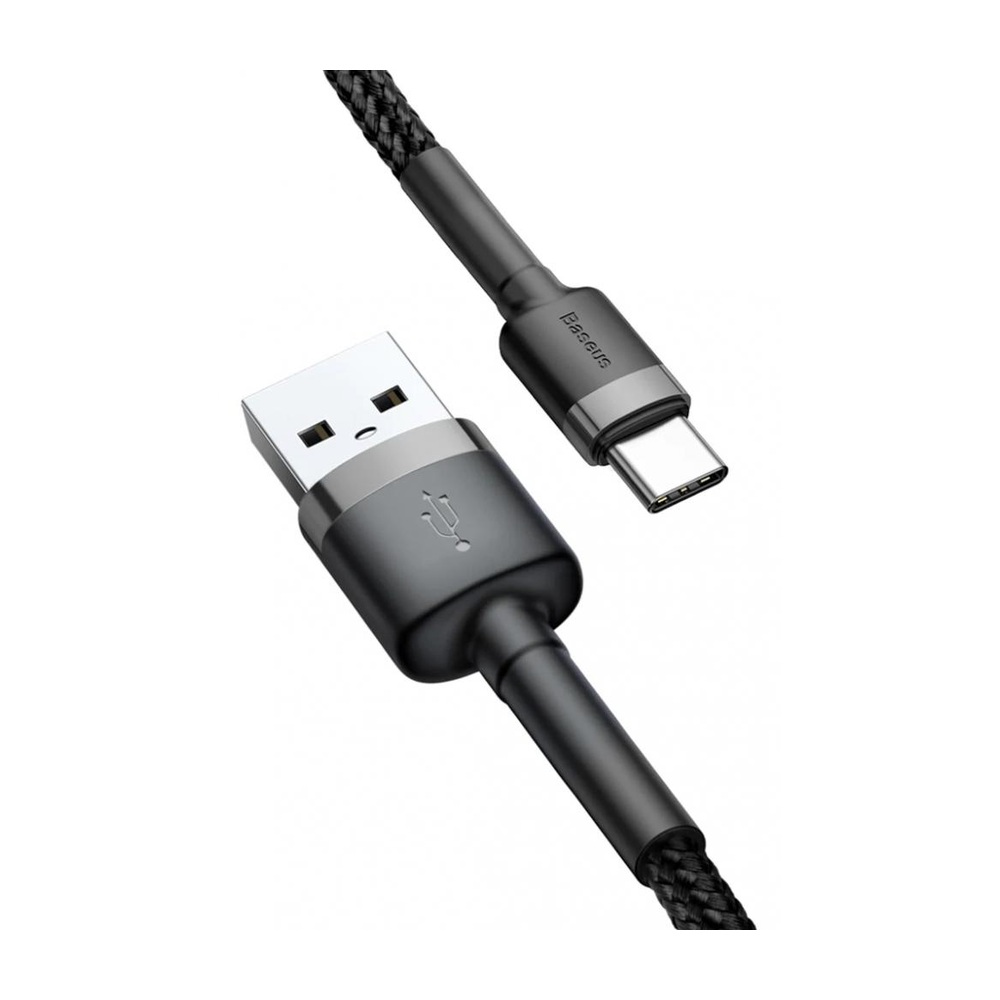 Кабель Baseus cafule Cable USB For Type-C 3A 1M  (Gray Black)