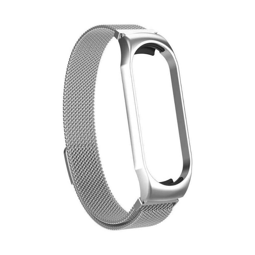 Ремешок миланский с магнитом для Mi band 7 Silver