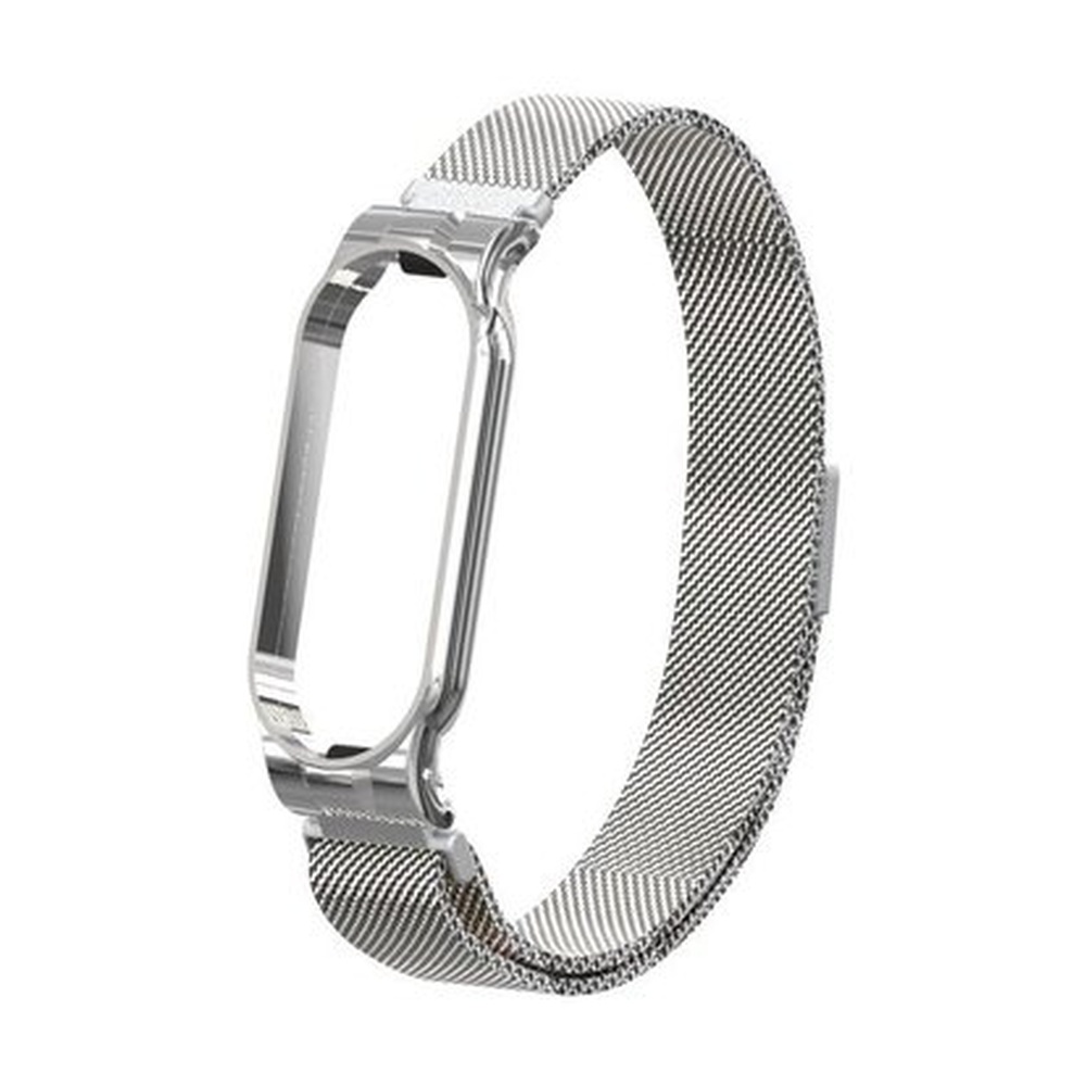 Ремешок миланский с магнитом для Mi band 5 Silver