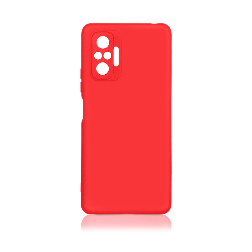 Силиконовый чехол с микрофиброй для Xiaomi Redmi Note 10 Pro DF xiOriginal-20 (red)