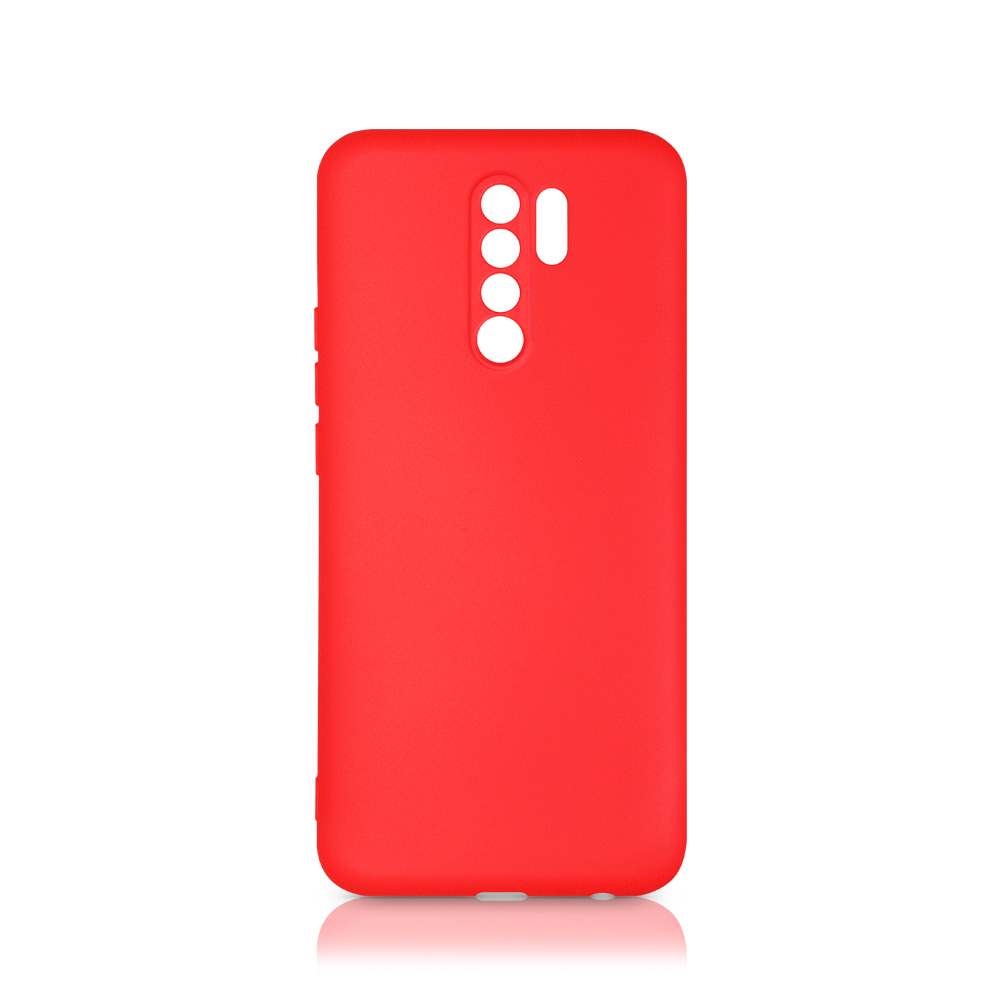 Силиконовый чехол с микрофиброй для Xiaomi Redmi 9 DF (red)