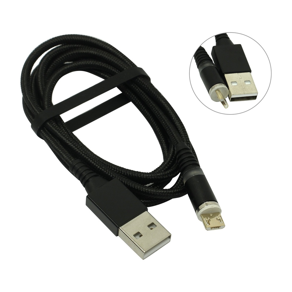 Кабель USB-A — Micro-USB SmartBuy 2.0 5P кабель с магнитным отсоед. наконечником черный 1 м
