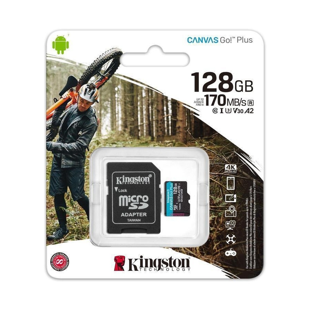 Карта памяти Kingston microSDXC Canvas Go! Plus 128 ГБ