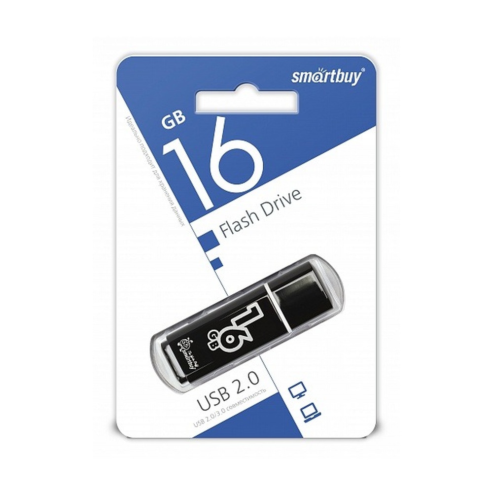 USB-накопитель SmartBuy Glossy 16 ГБ USB 2.0 (Black)