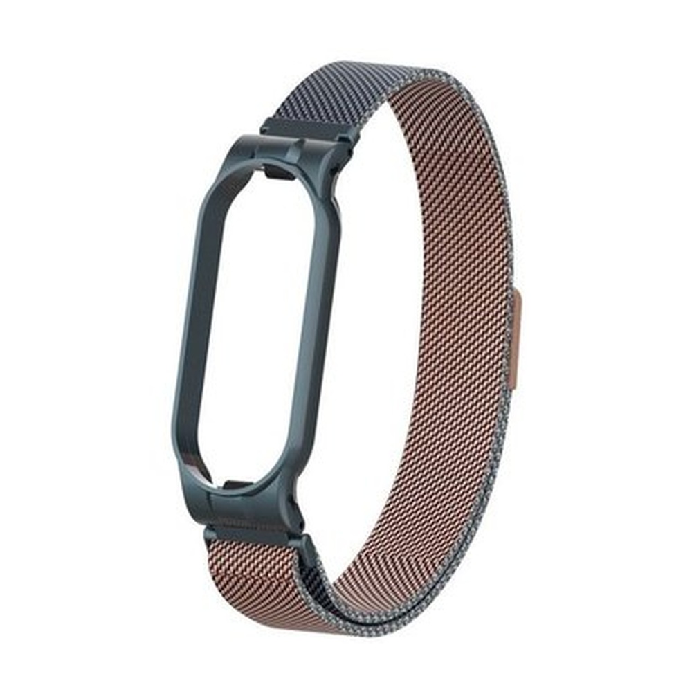 Ремешок миланский с магнитом для Mi band 5 Two-color gold gray