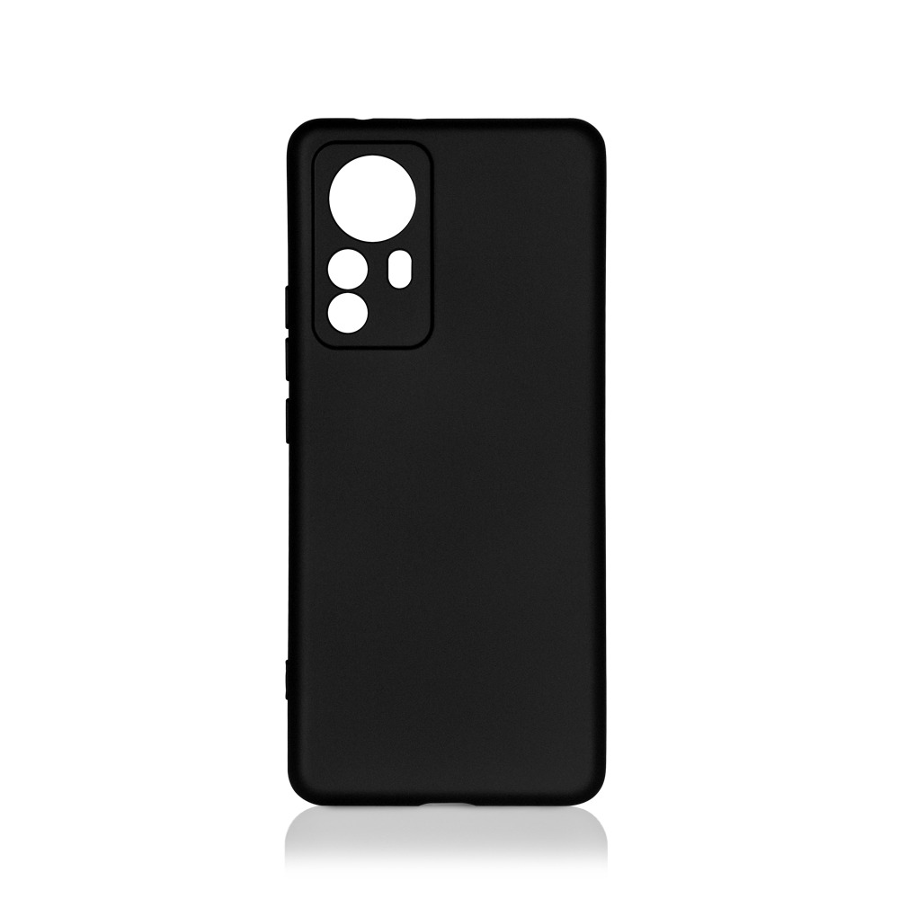 Силиконовый чехол с микрофиброй для Xiaomi 12 Pro DF (black)