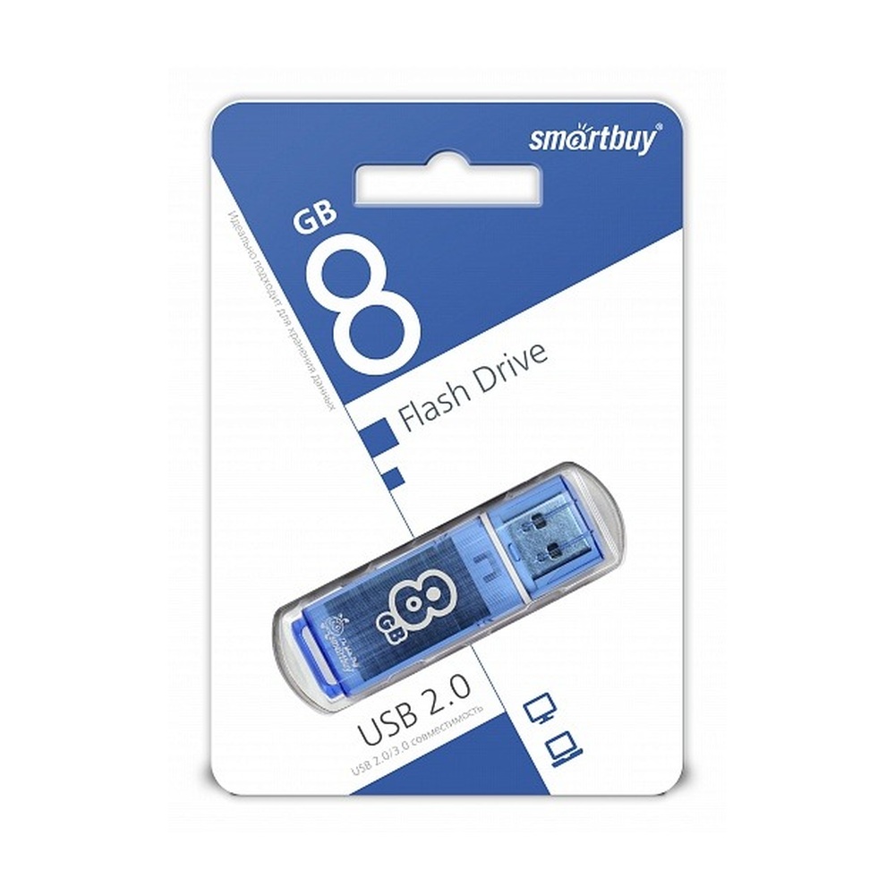 USB-накопитель SmartBuy Glossy 8 ГБ USB 2.0 (Blue)